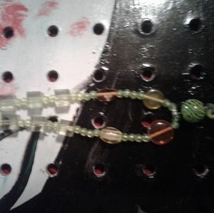 Hand beaded mushroom necklace